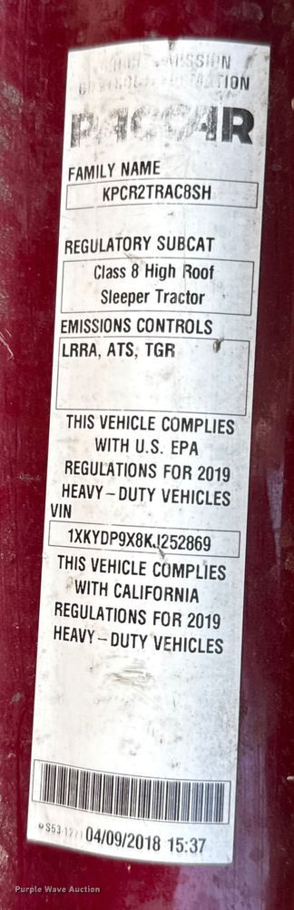 image for item YA0719 2019 Kenworth T680 semi truck