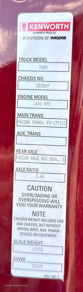 image for item YA0719 2019 Kenworth T680 semi truck