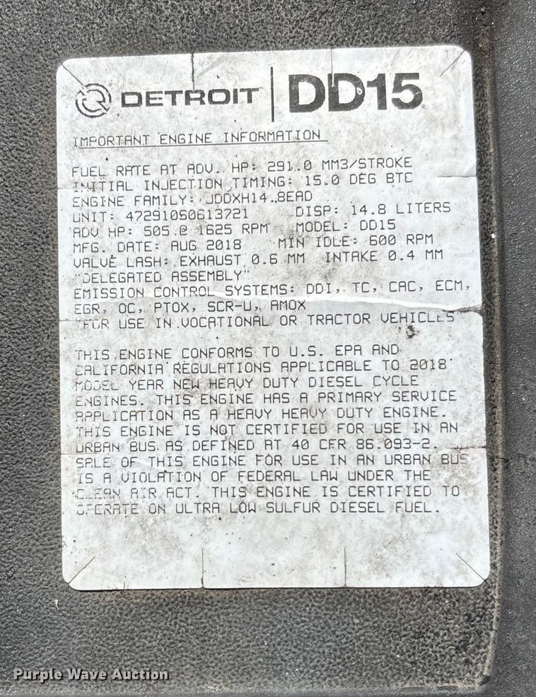 image for item YA0759 2019 Freightliner Cascadia semi truck