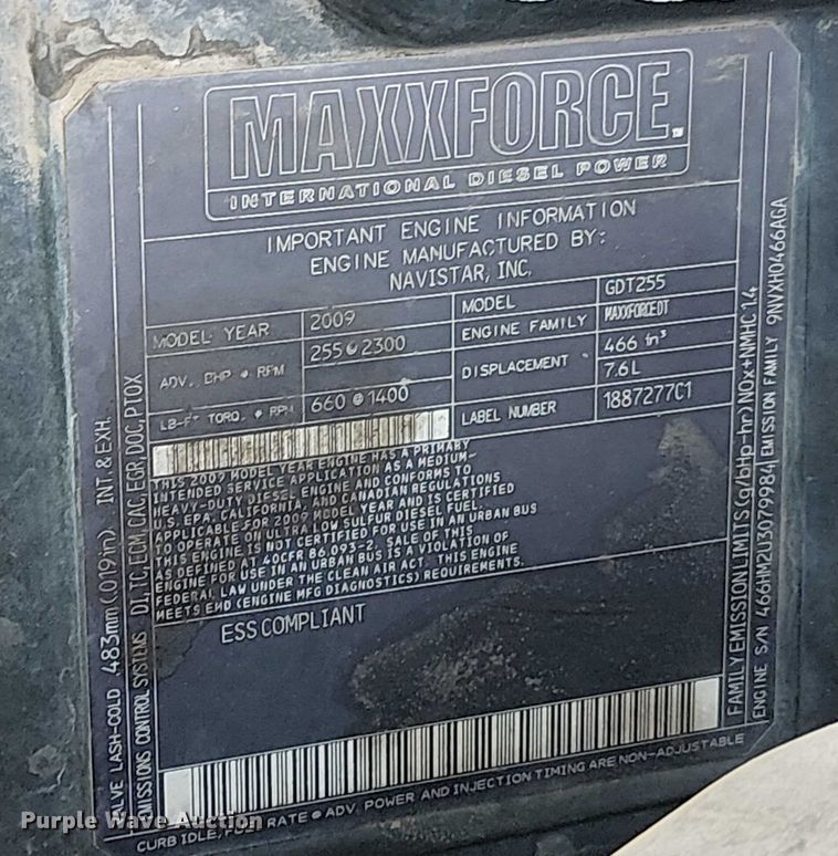 image for item YA0834 2010 International MA025 truck cab and chassis