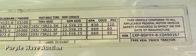 image for item YA0857 2018 Peterbilt 579 semi truck