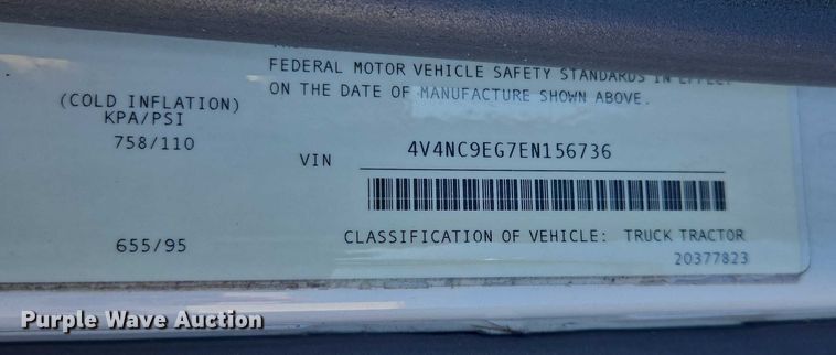 image for item YA0873 2014 Volvo VNL semi truck