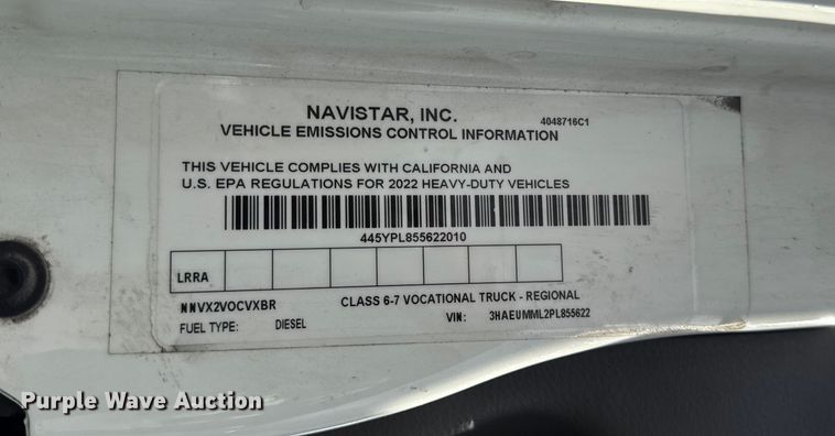 image for item YA1171 2023 International MV607 box truck