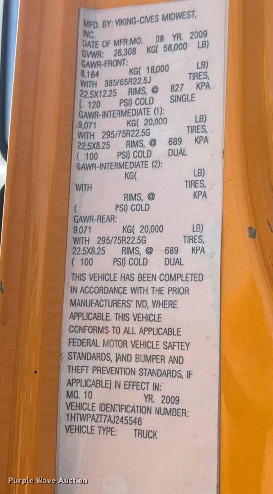 image for item DO2309 2010 International 7500 dump truck