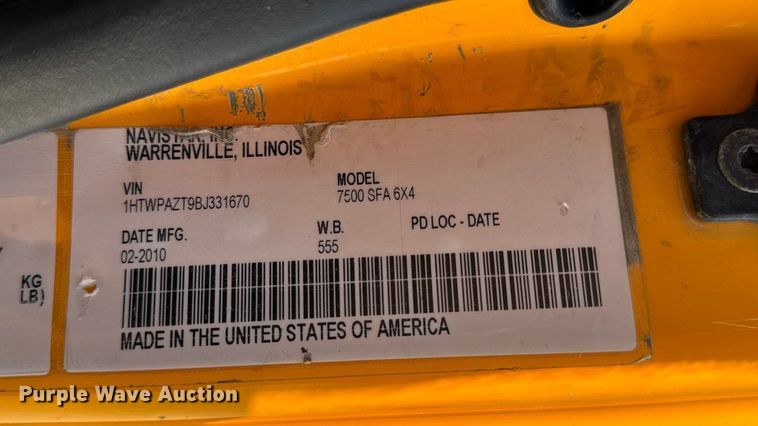 image for item DO2314 2011 International 7500 dump truck