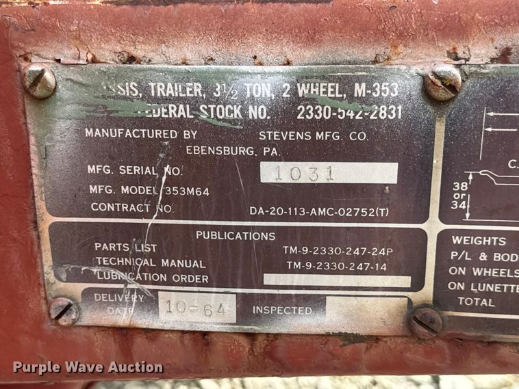 image for item DO2394 Stevens MFG CO 353M64 generator