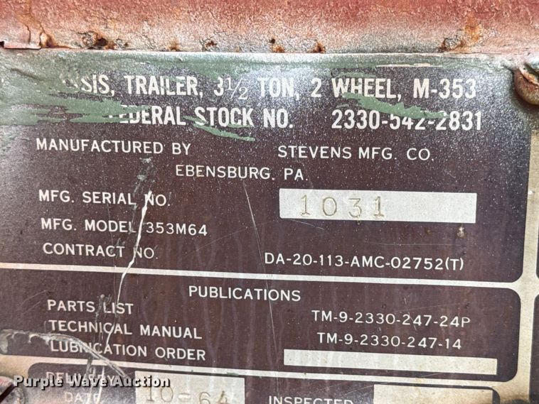 image for item DO2394 Stevens MFG CO 353M64 generator