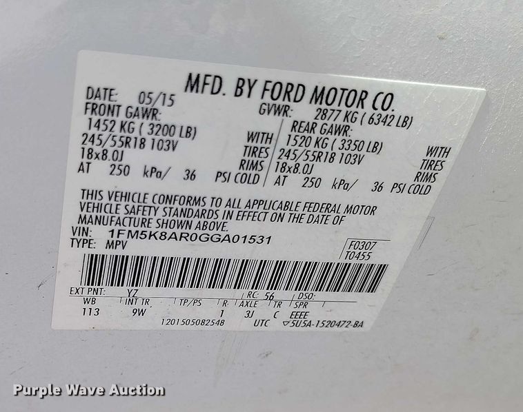 image for item DP5030 2016 Ford Explorer Police Interceptor SUV