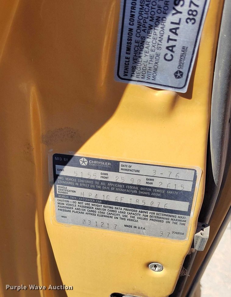 image for item DP5033 1976 Plymouth Volare 