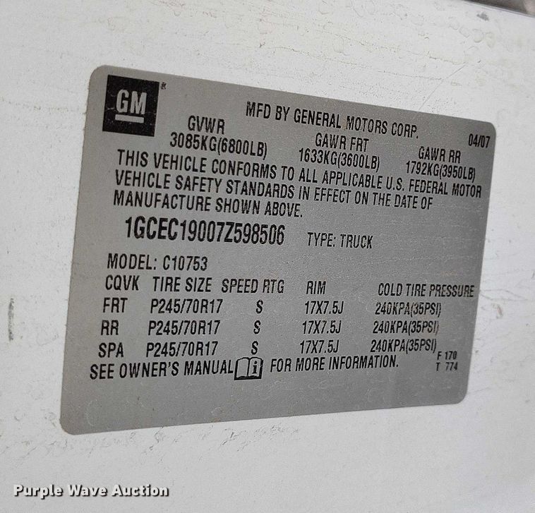 image for item DP5052 2007 Chevrolet Silverado 1500 Ext. Cab pickup truck