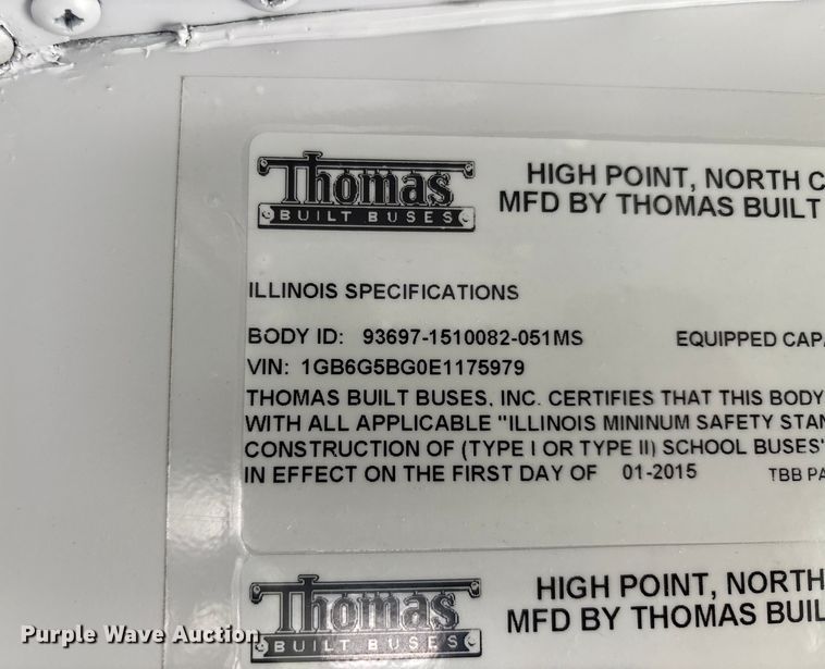 image for item DU1346 2014 Chevrolet School bus