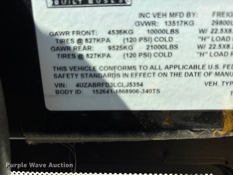 image for item DU1351 2020 Thomas Built school bus