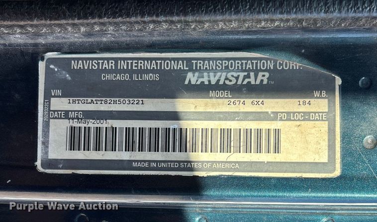 image for item DU1429 2002 International 2674 dump truck