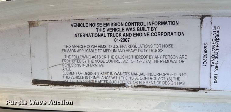 image for item DU1430 2007 International 7500 dump truck