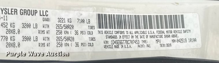 image for item DW3465 2011 Dodge Durango R/T SUV