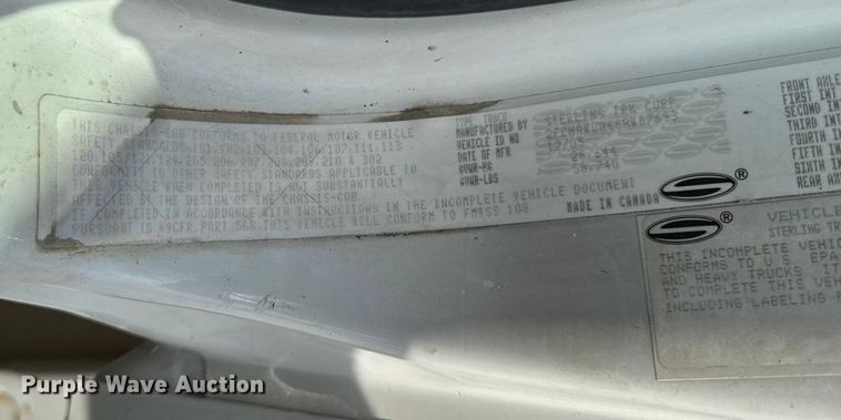 image for item EA1946 2006 Sterling L8500 digger derrick truck