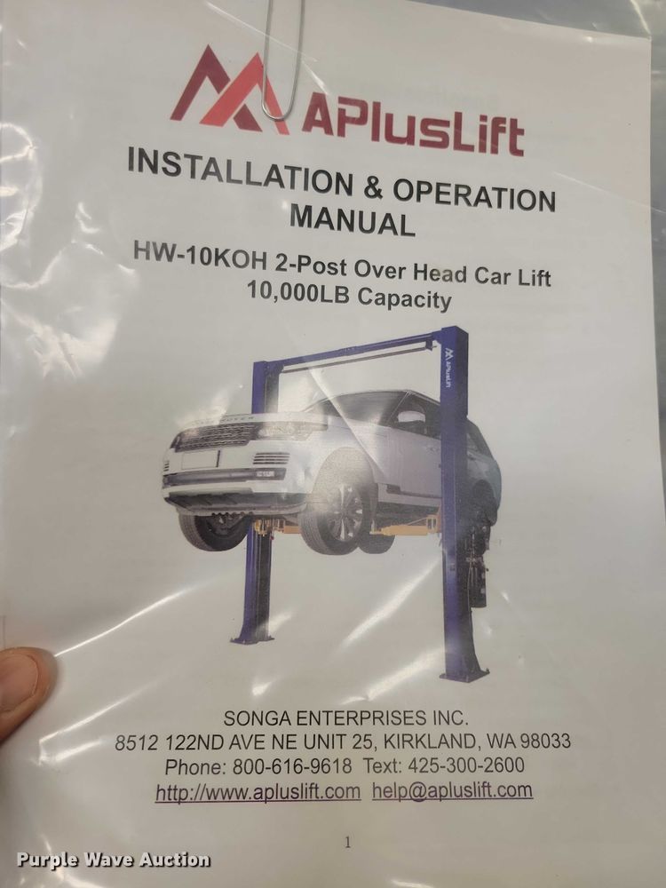 image for item EA2613 A Plus Lift HW-10KOH automotive lift