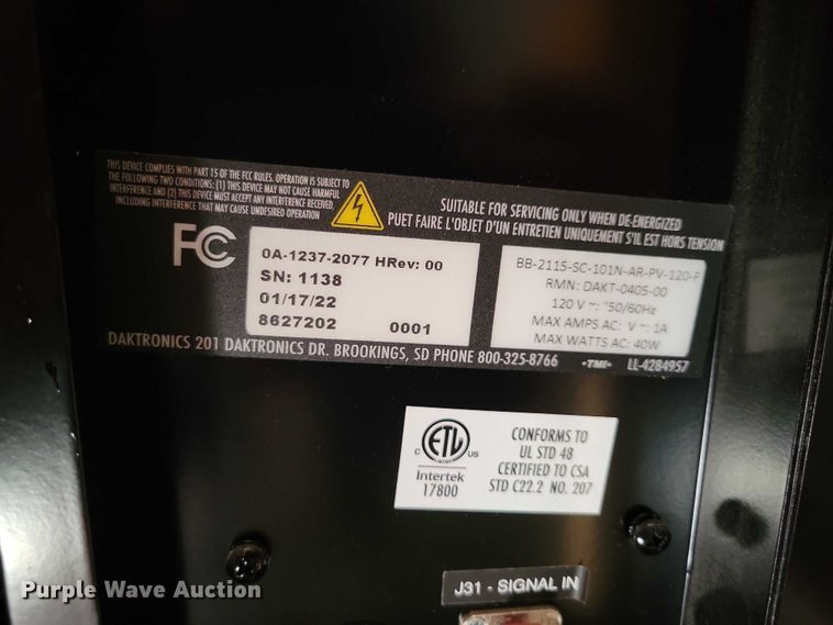 image for item EA2614 (2) Daktronics score boards