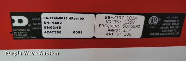 image for item EA2614 (2) Daktronics score boards