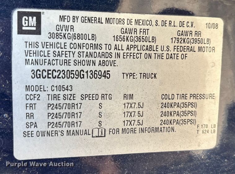 image for item EA7481 2009 Chevrolet Silverado 1500 Crew Cab pickup truck