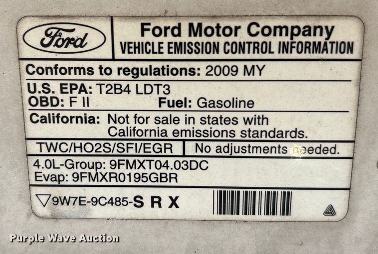 image for item EA7482 2009 Ford Explorer XLT SUV