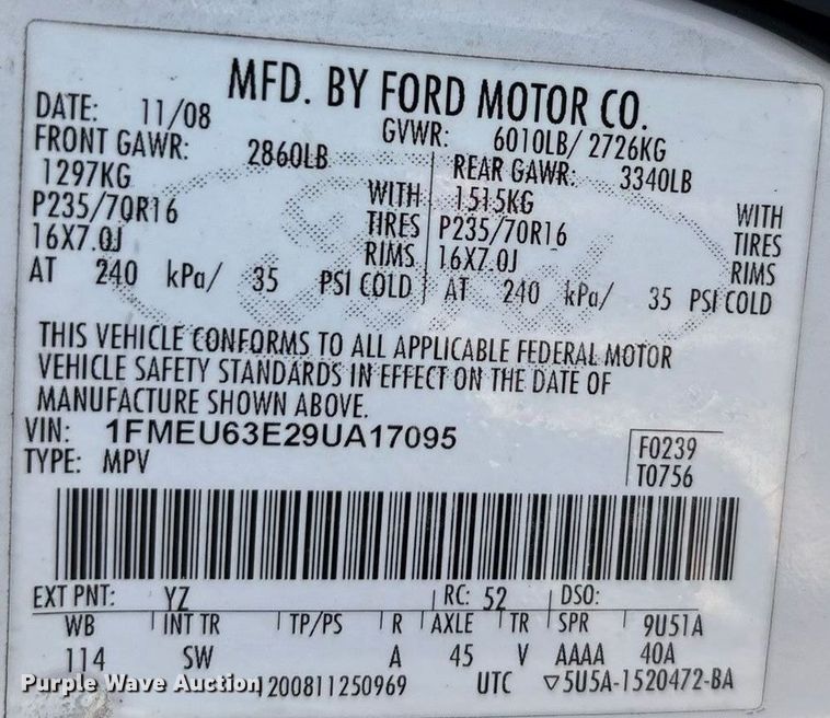 image for item EA7482 2009 Ford Explorer XLT SUV