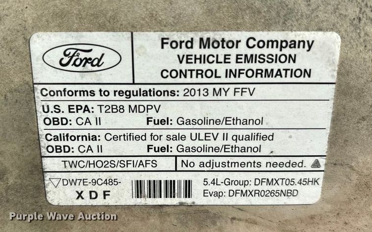 image for item EA7485 2013 Ford E350 XL Super Duty van