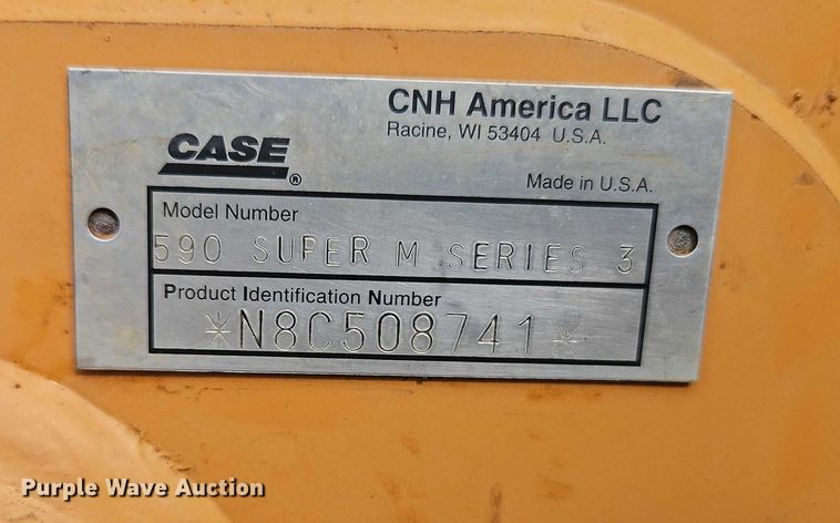 image for item EB8376 2008 Case 590 Super M Series 3 backhoe