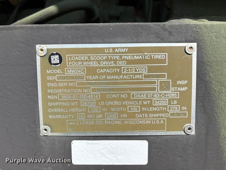 image for item ED2285 1984 Case MW24C wheel loader