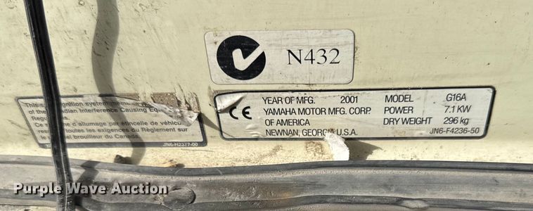 image for item EF2189 2001 Yamaha G16A golf cart