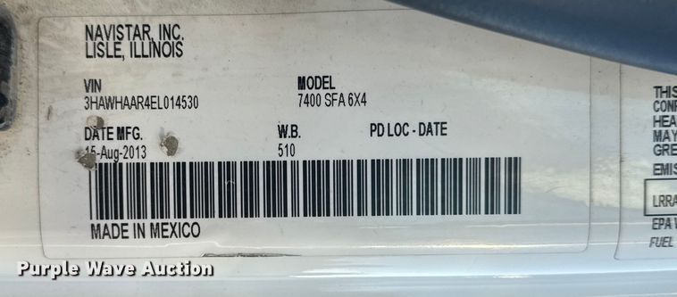 image for item EG8187 2014 International 7400 dump truck