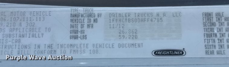 image for item EG8215 2013 Freightliner Business Class M2 refuse truck