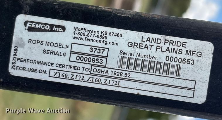 image for item EH7528 2010 Land Pride ZTI601 ZTR lawn mower