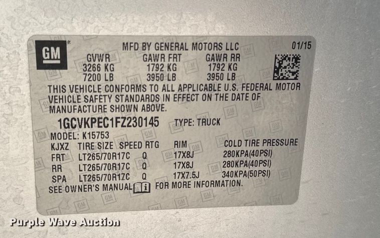 image for item EM2379 2015 Chevrolet Silverado 1500 Double Cab pickup truck