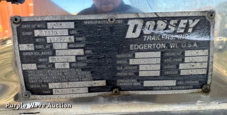 image for item EM2385 1989 Dorsey AIDT-86-LS dry van trailer