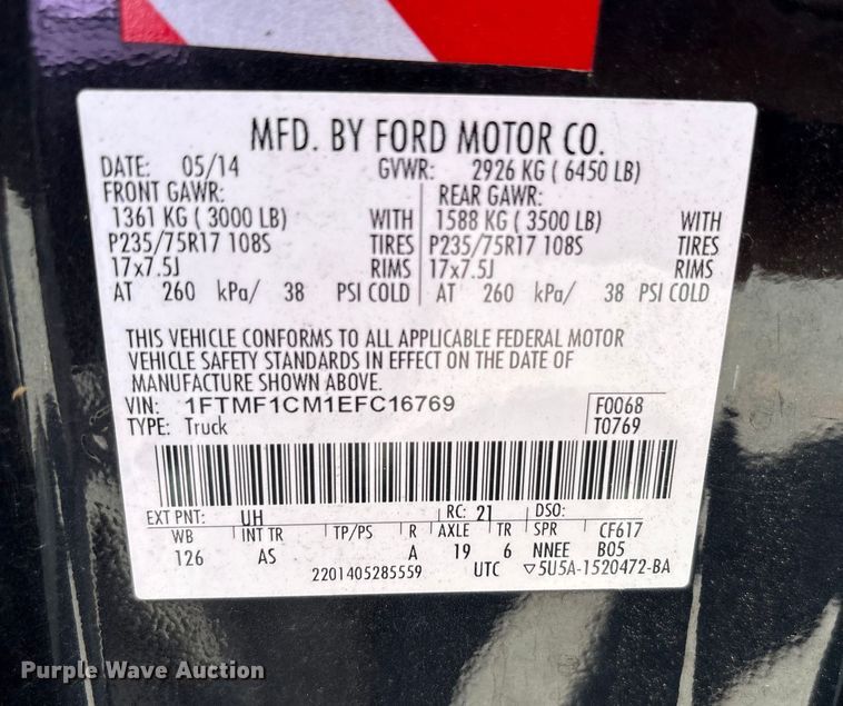 image for item EM6062 2014 Ford F150 pickup truck