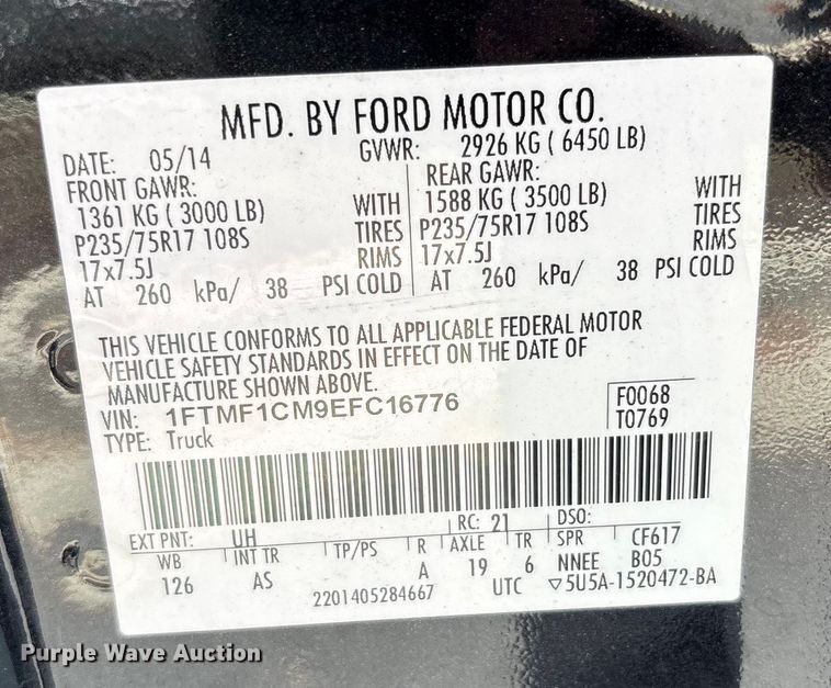 image for item EM6063 2014 Ford F150 pickup truck