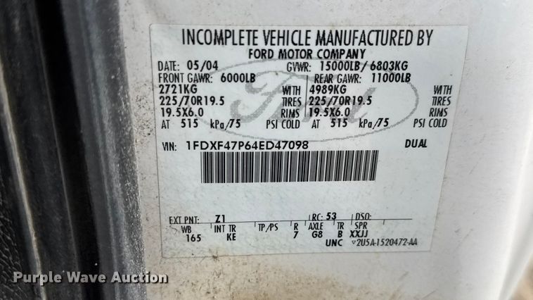 image for item EM8345 2004 Ford F450 Super Duty dump truck