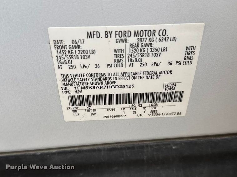 image for item EM8349 2017 Ford Explorer Police Interceptor SUV