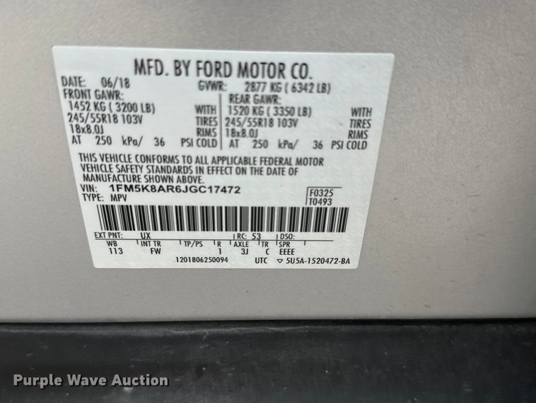 image for item EM8351 2018 Ford Explorer Police Interceptor SUV