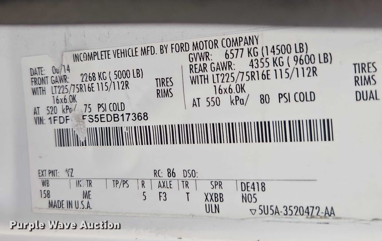 image for item EO4707 2014 Ford E450 shuttle bus