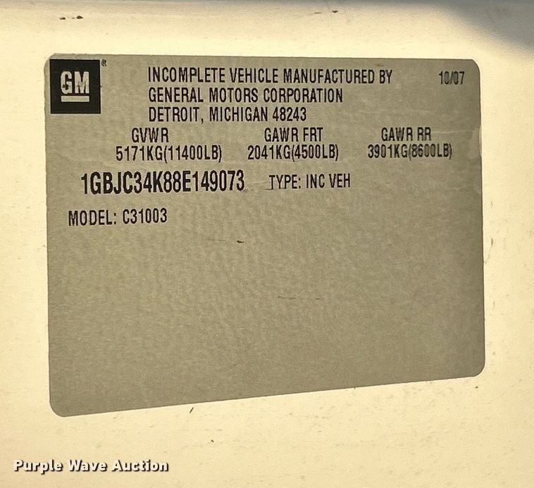 image for item ET3286 2008 Chevrolet Silverado 3500HD utility bed pickup truck