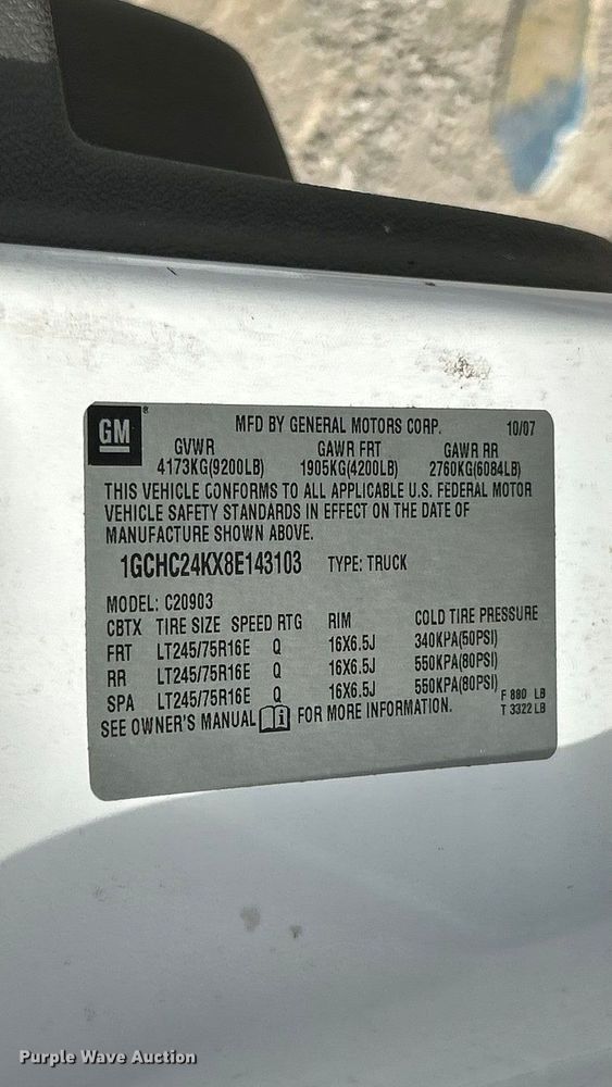 image for item ET3298 2008 Chevrolet Silverado 2500HD pickup truck