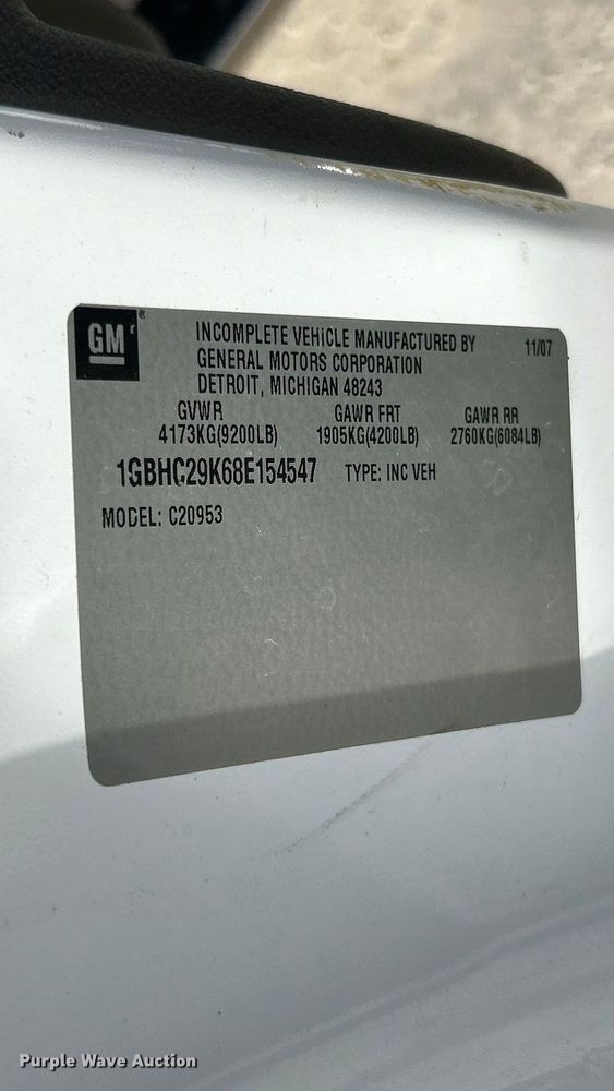 image for item ET3300 2008 Chevrolet Silverado 2500HD Ext. Cab utility bed pickup truck