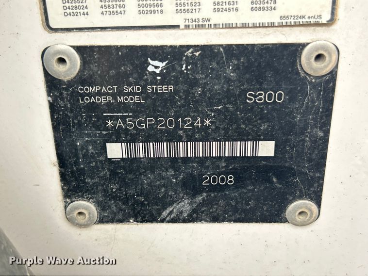 image for item ET3301 2008 Bobcat S300 skid steer loader