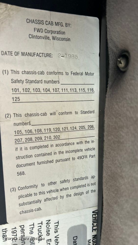 image for item ET3303 1985 FWD RB44-3231K snow blower truck