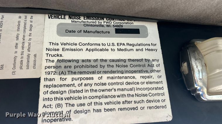 image for item ET3303 1985 FWD RB44-3231K snow blower truck