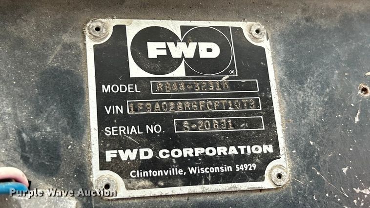 image for item ET3303 1985 FWD RB44-3231K snow blower truck