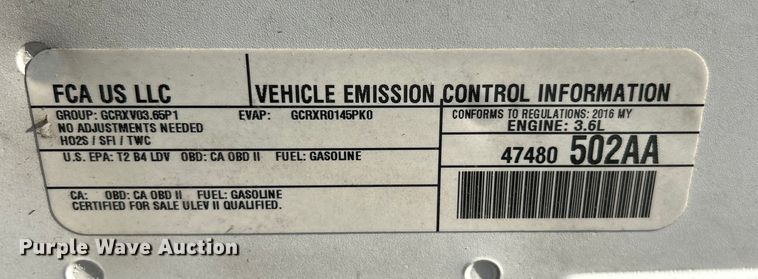 image for item ET3310 2016 Dodge Charger Police 