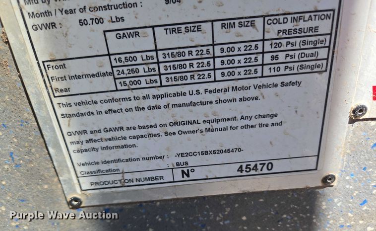 image for item EU3602 2005 Van Hool C2045 coach bus